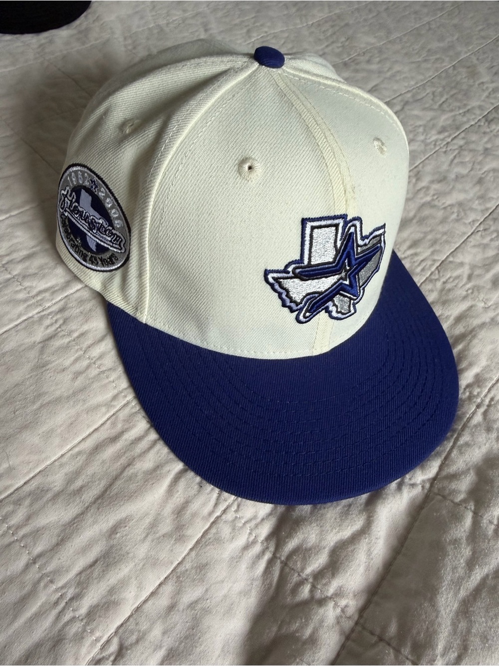 New Era 59FIFTY Houston Astros MLB Fitted Cap Hat White/Blue Size 6 7/8